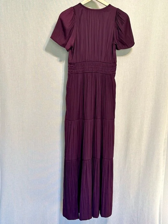 Anthropologie Deep Plum Maxi Dress with Smocked Waist - Picture 2 of 7